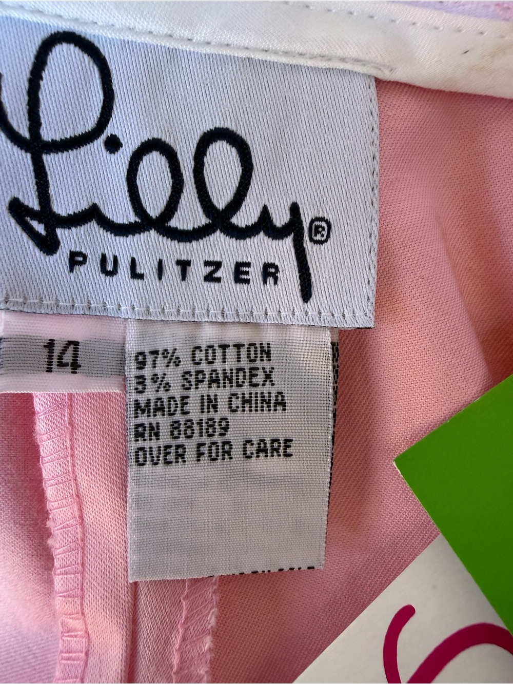 Lilly Pulitzer Pastel Pink Bermuda Shorts with Strawberry Ribbon NWT - Picture 6 of 7